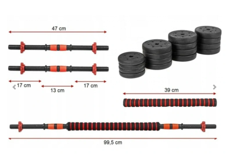 Sada pevných činiek 40 kg, 2x20 kg nastaviteľné