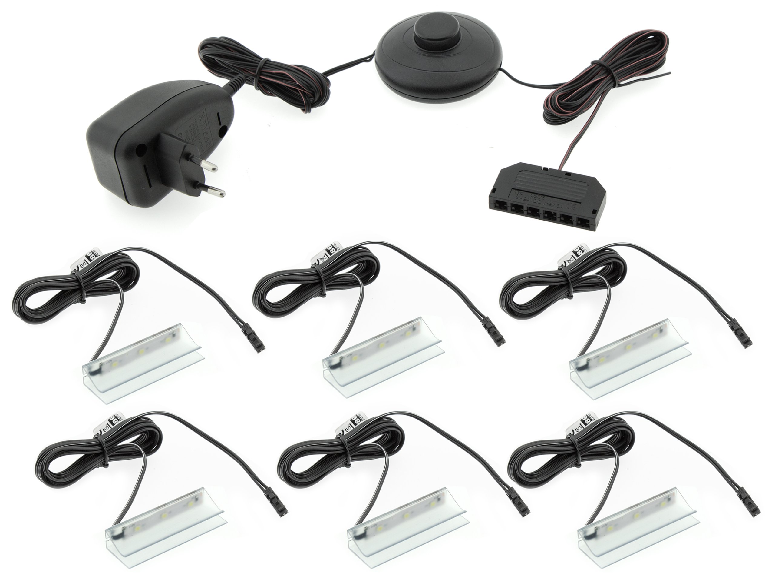 KPLE KPL.6X LED PVC CLIP pre sklenenú policu +napájanie