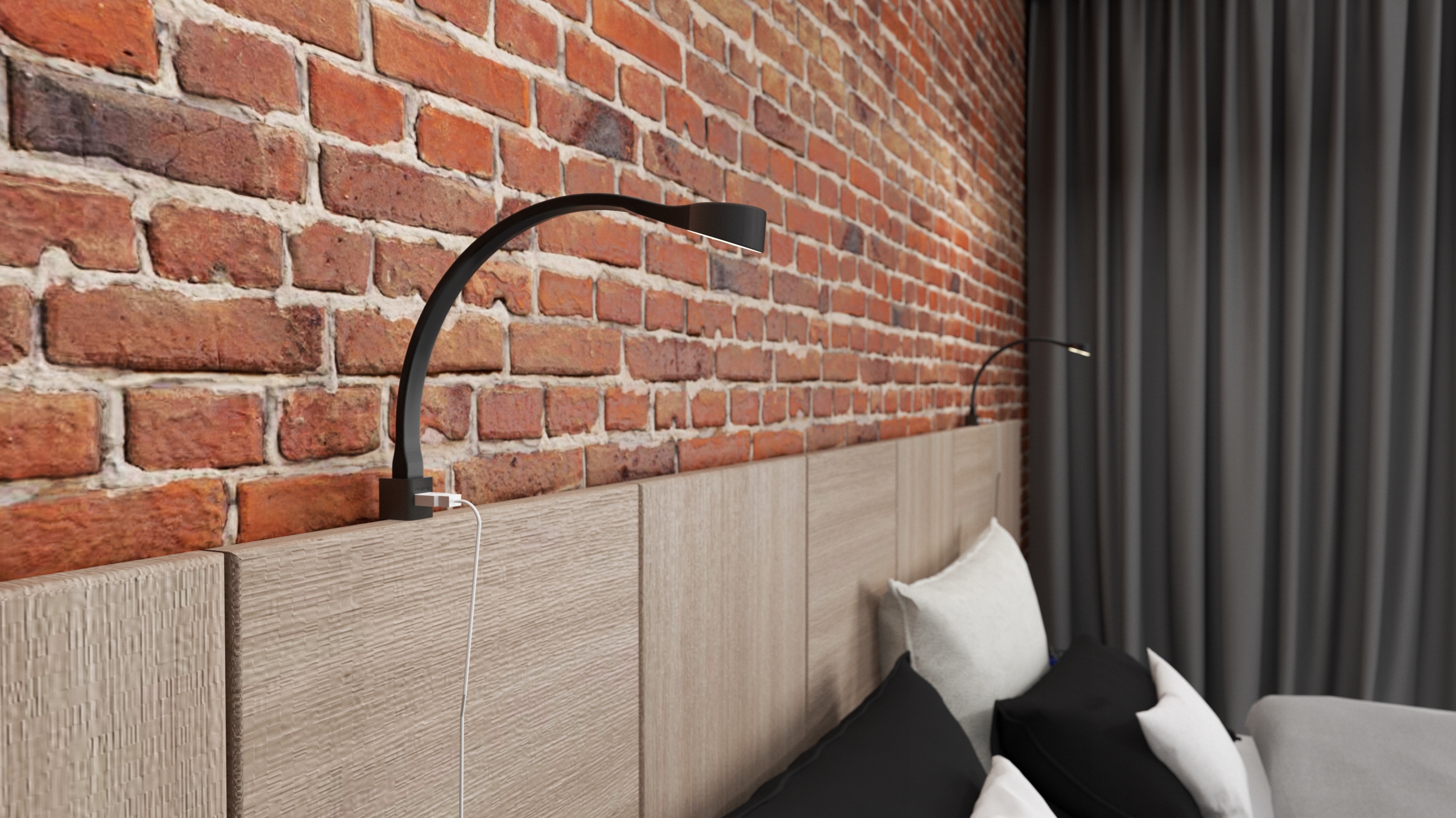 LED nočná lampa pre spálne postele 2x flexi r USB