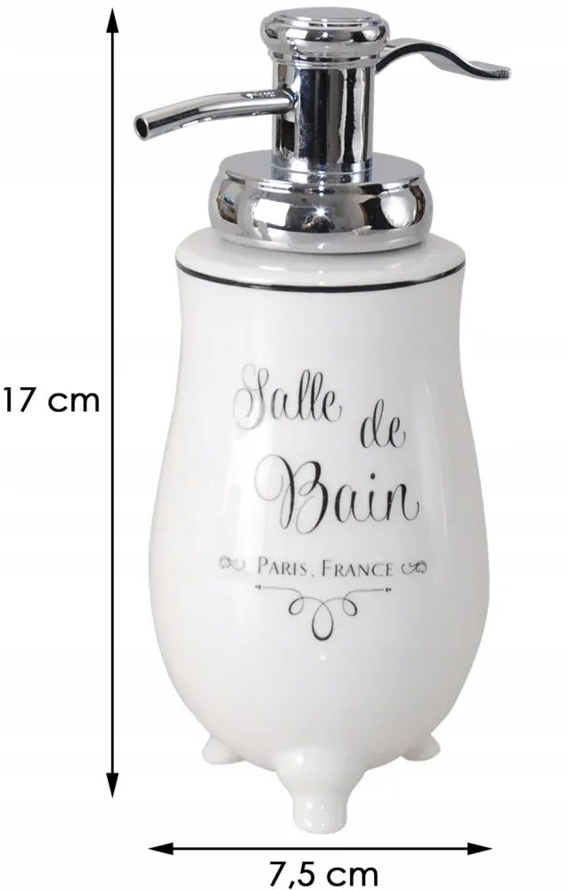 Dávkovač kúpeľne pre porcelánové mydlo Ecru retro