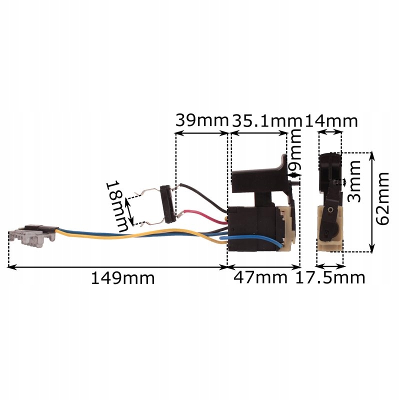 Spínač skrutkovača Einhell 7.2-24v