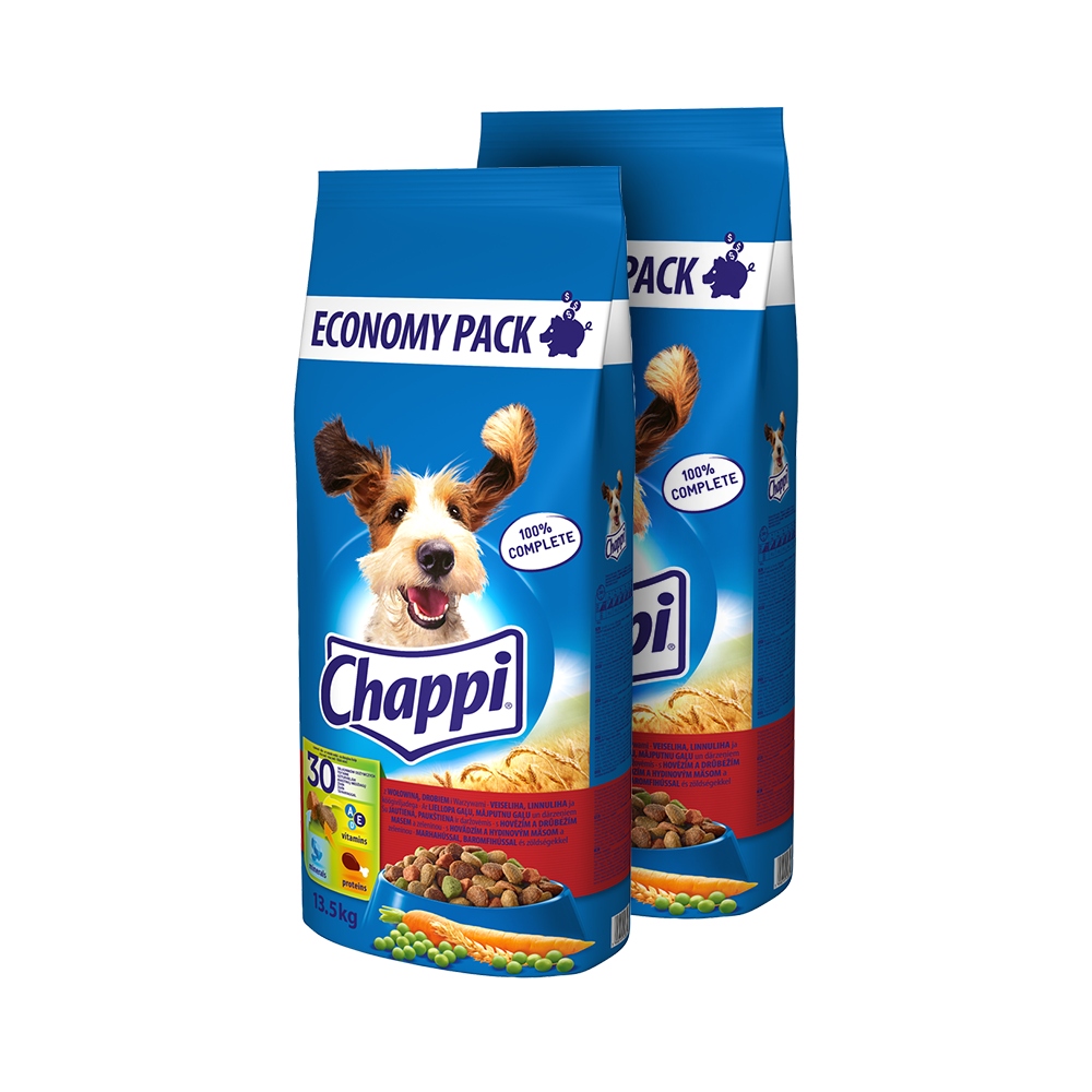 Hovina hovädzieho mäsa a zelenina Chappi 13,5 kg x2 (27 kg)