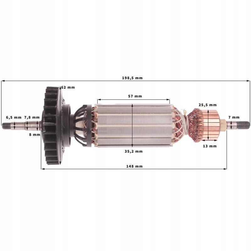 Rotor DeWalt D28135 D28136 D28137 Ložisko D28132C
