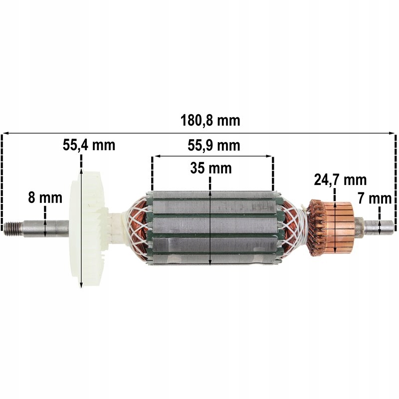 Rotor BOSCH GWS 14-125 CIE CE GWS 15 ložiská