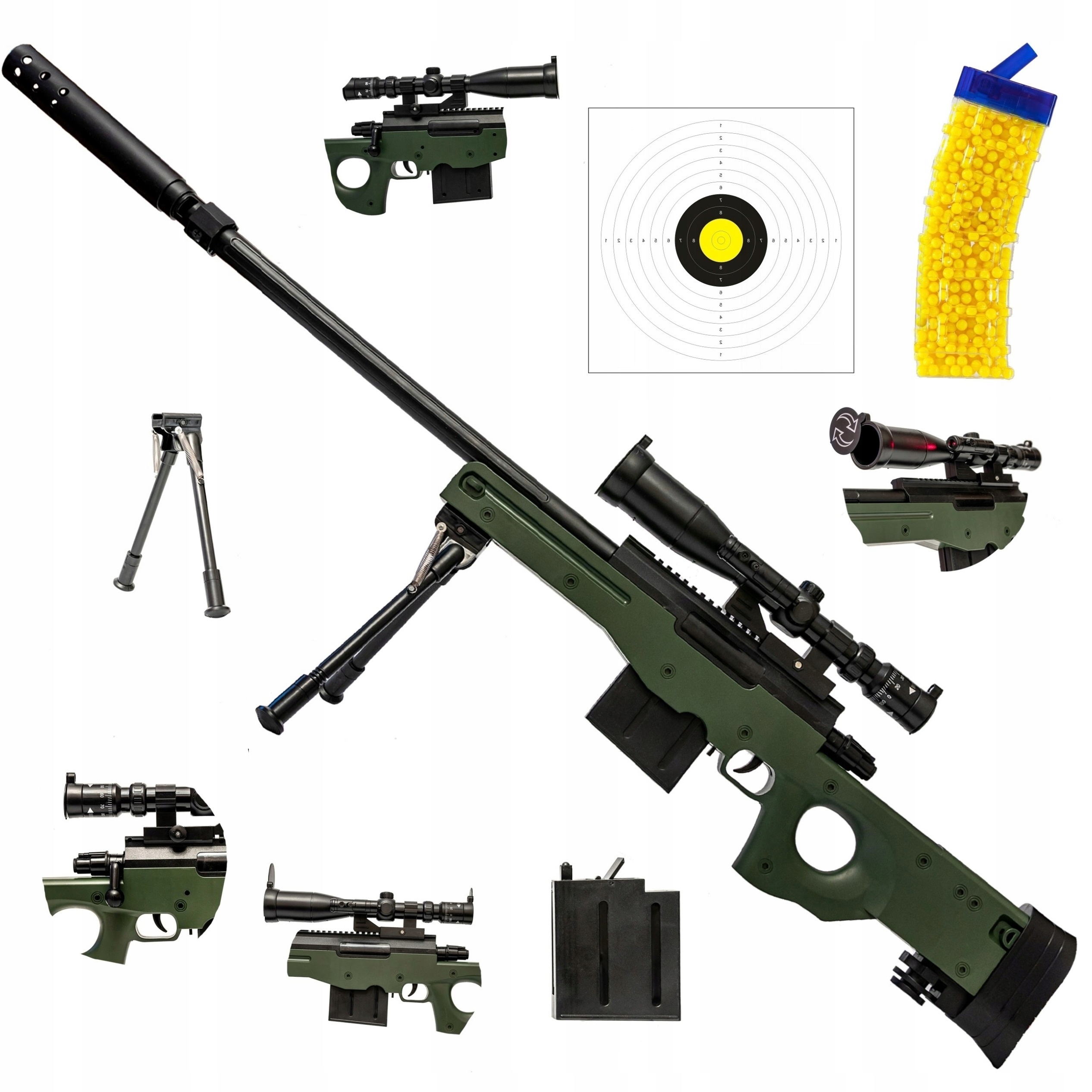 Pružinová ostreľovacia hračka AWP 108 cm na 6 mm plastové guľôčky