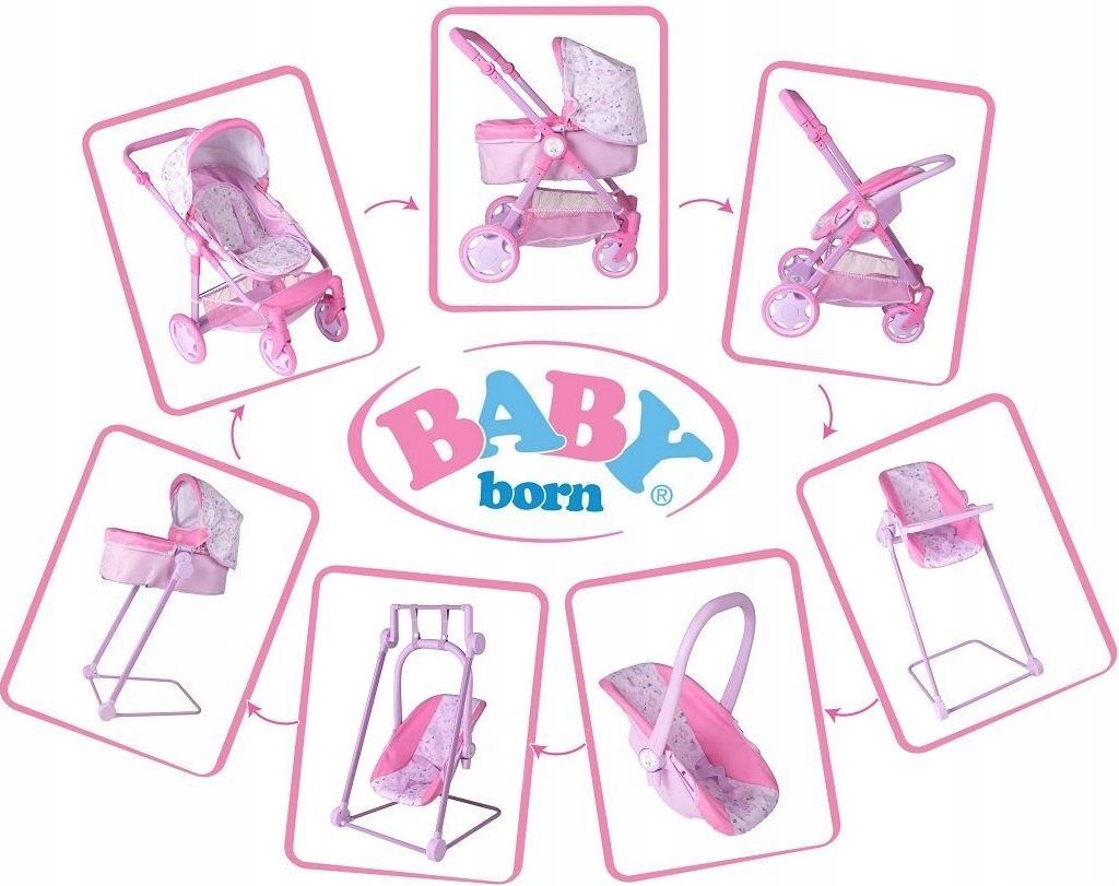 Baby born - detský kočík pre bábiky 6v1