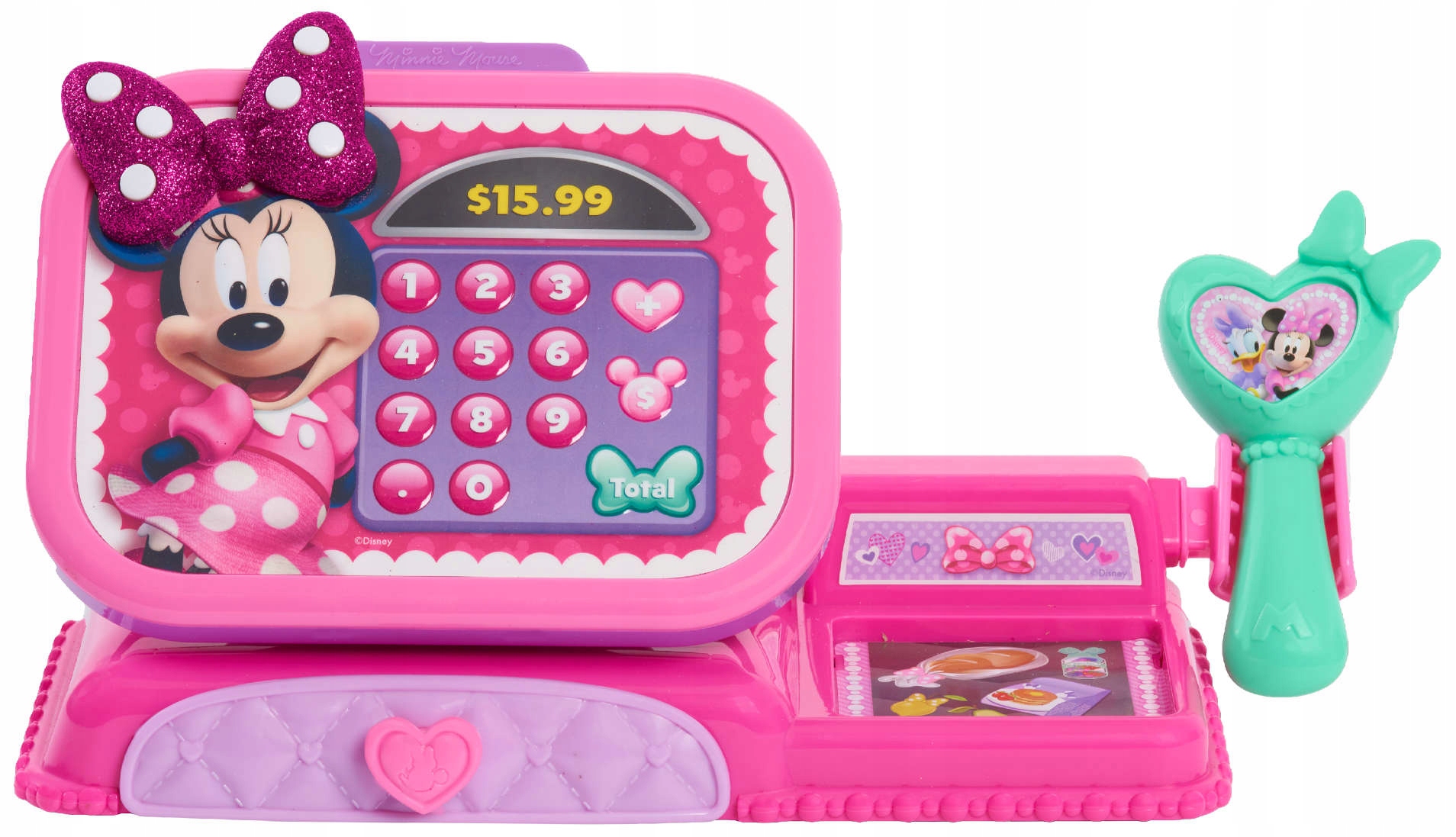 Minnie Mouse - detská moderná fiškálna pokladňa s peniazmi