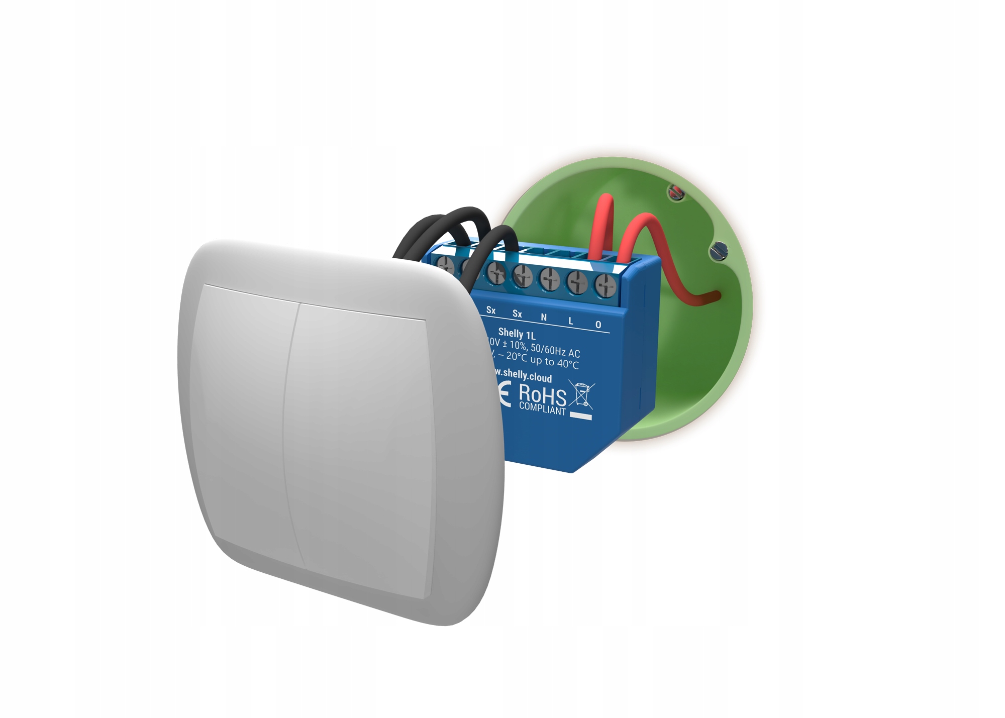 Shelly 1L prijímacie WiFi relé bez riadku n