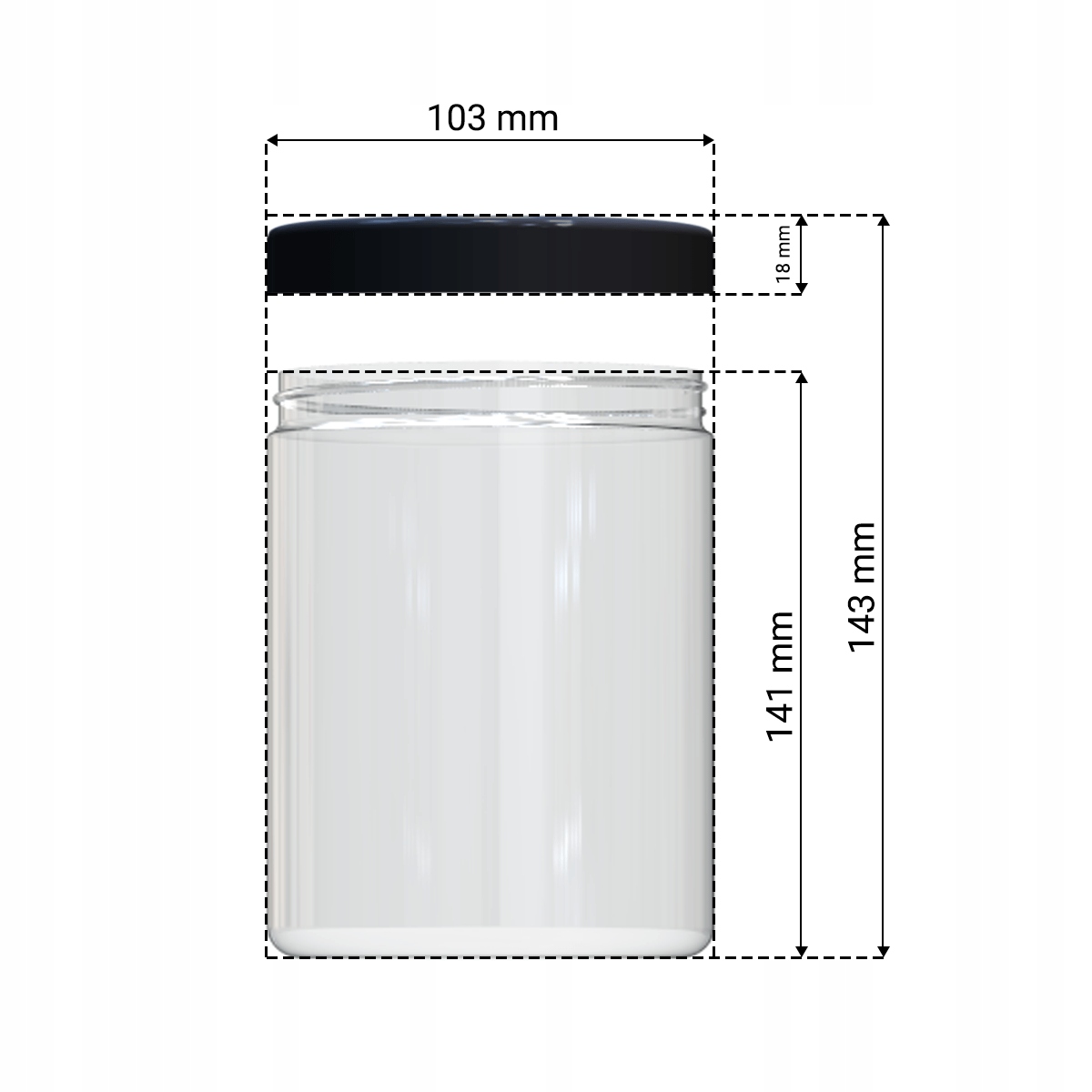 Plastové nádoby na nádoby 1L 1 000 ml x12 cz