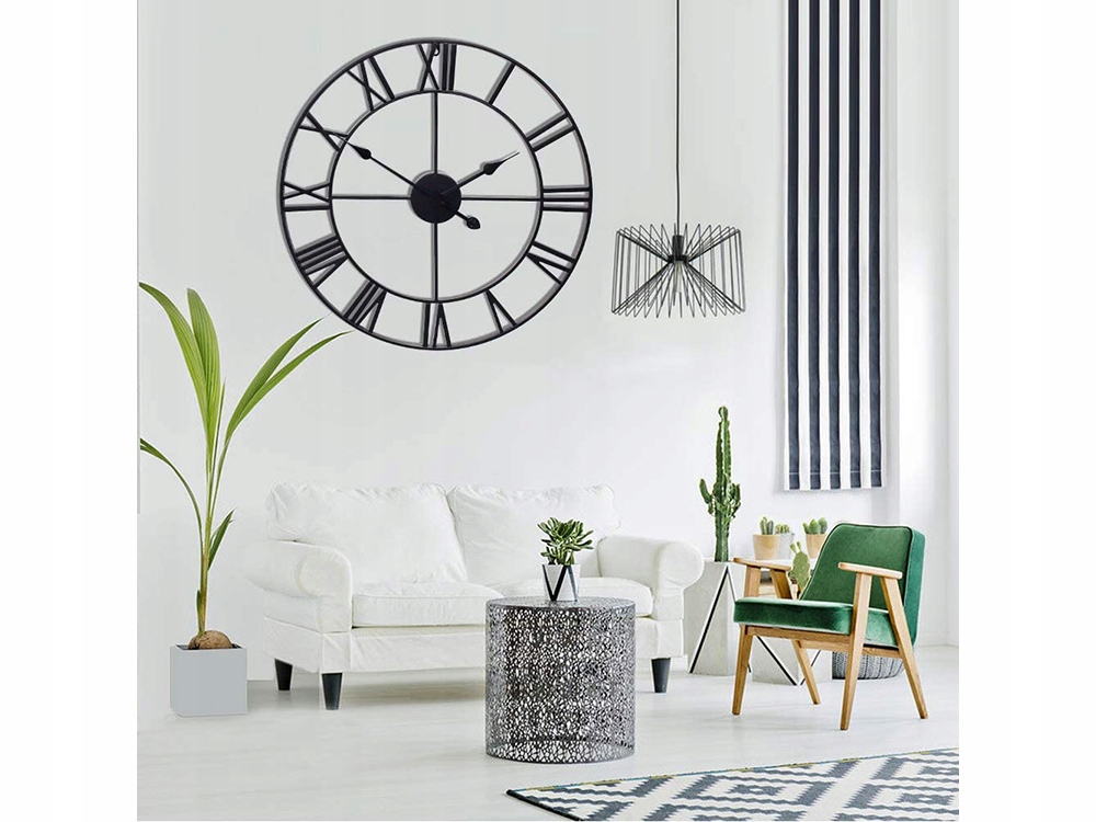 RÍMSKE NÁstenné HODINY RETRO VINTAGE LOFT 3D 60cm