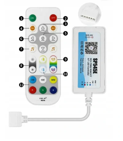 SP545E RF PILOT 2.4G ovládač pre LED RGBCCT