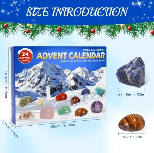 Adventný kalendár - Advent Calendar vianočné darčeky kamene