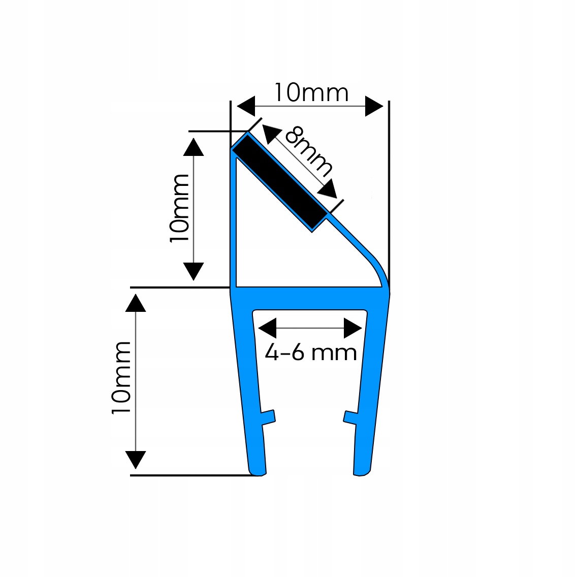 Utesnite magnetom sprchovej skrinky 4 5 6 mm