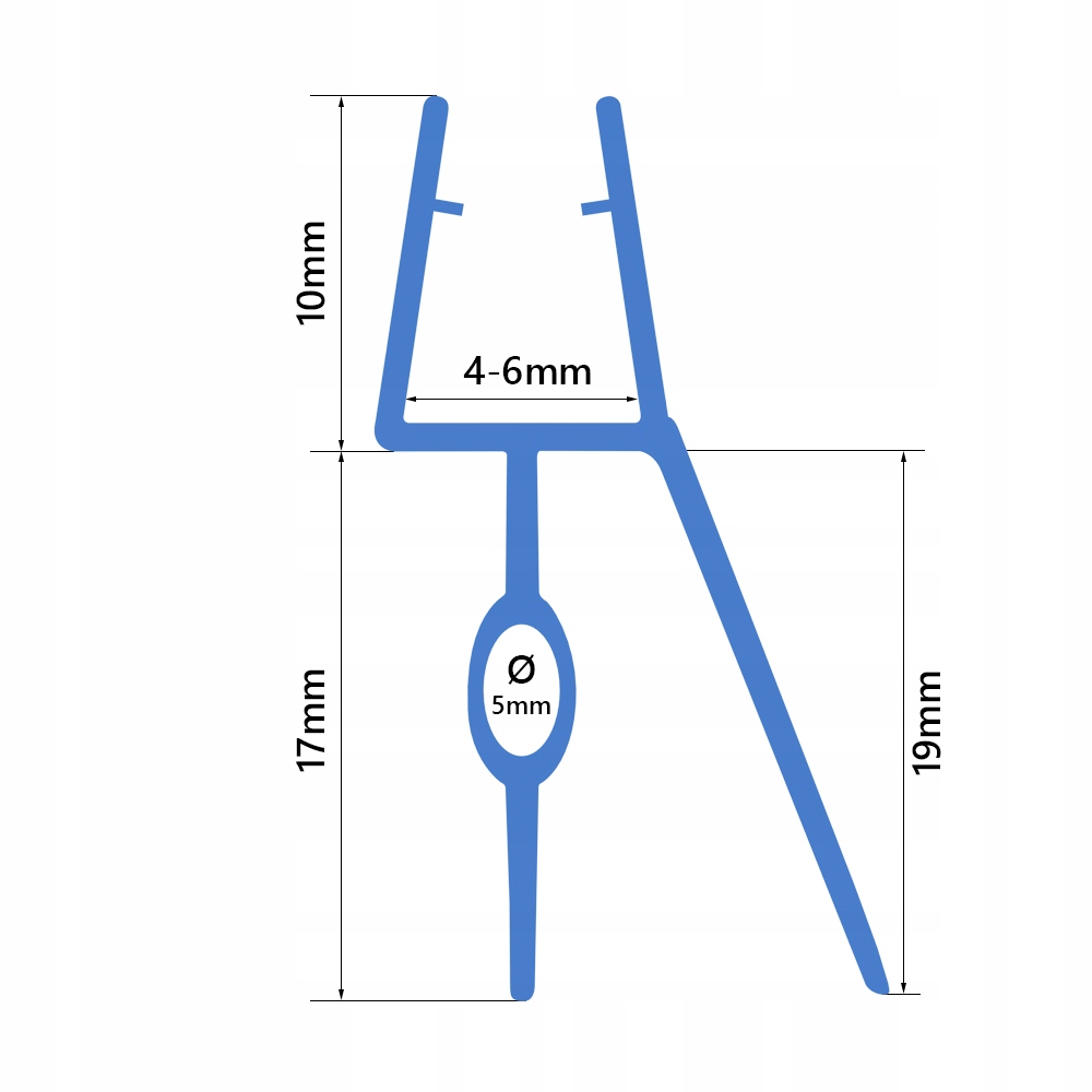 Nižšie tesnenie pre 4-6 mm 100 cm sprchové skrinky