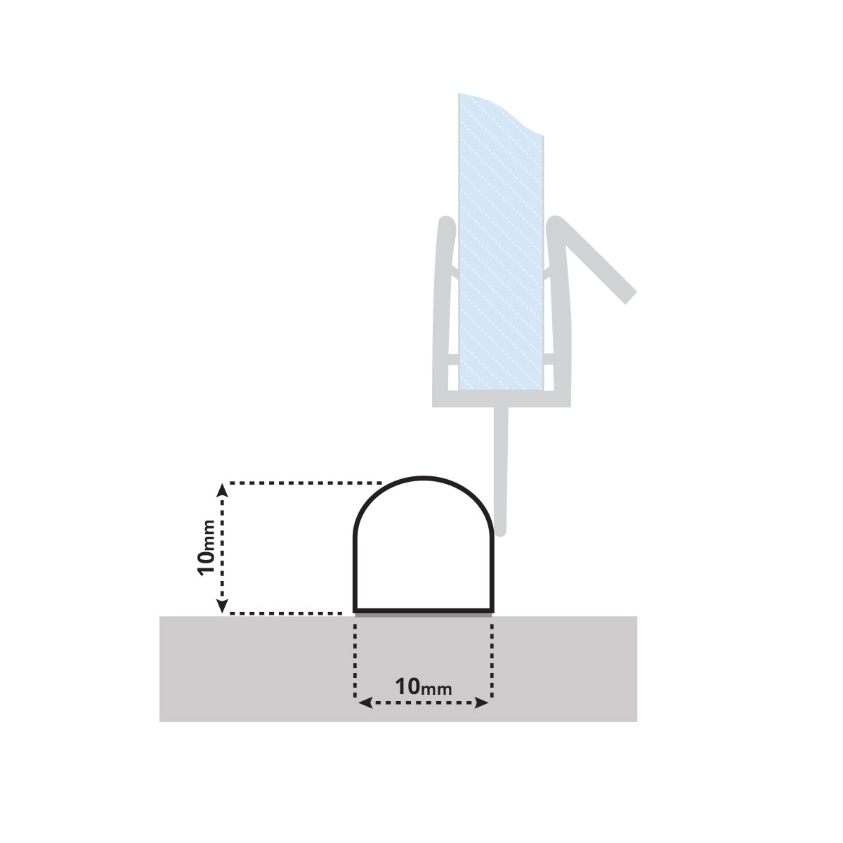 Akrylová prahová hodnota sprchovej skrinky SDD03 10 mm 90 cm
