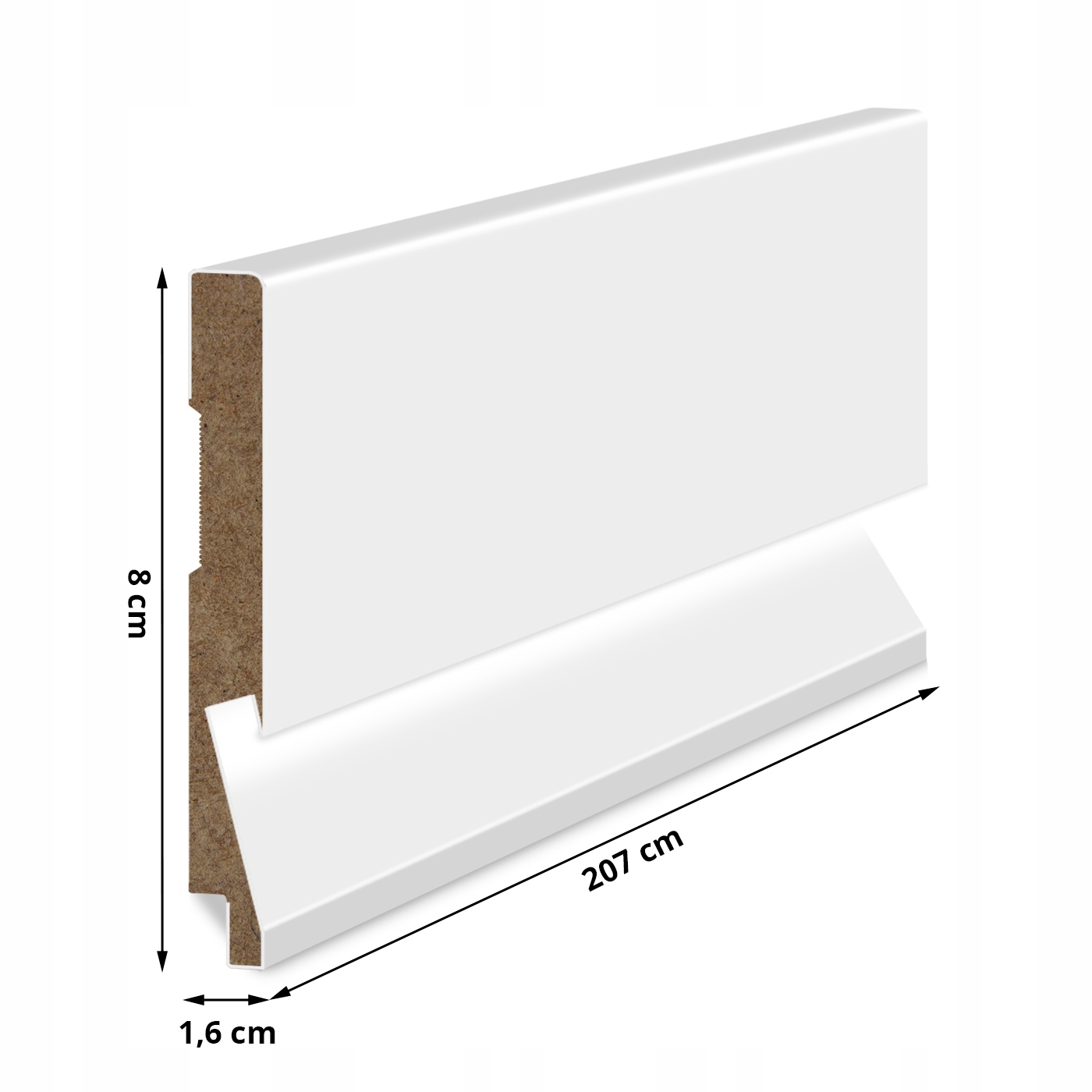 LED soklová doska biela dekoratívna mdf