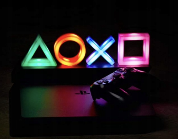 LED Neon PlayStation logo symboly darček