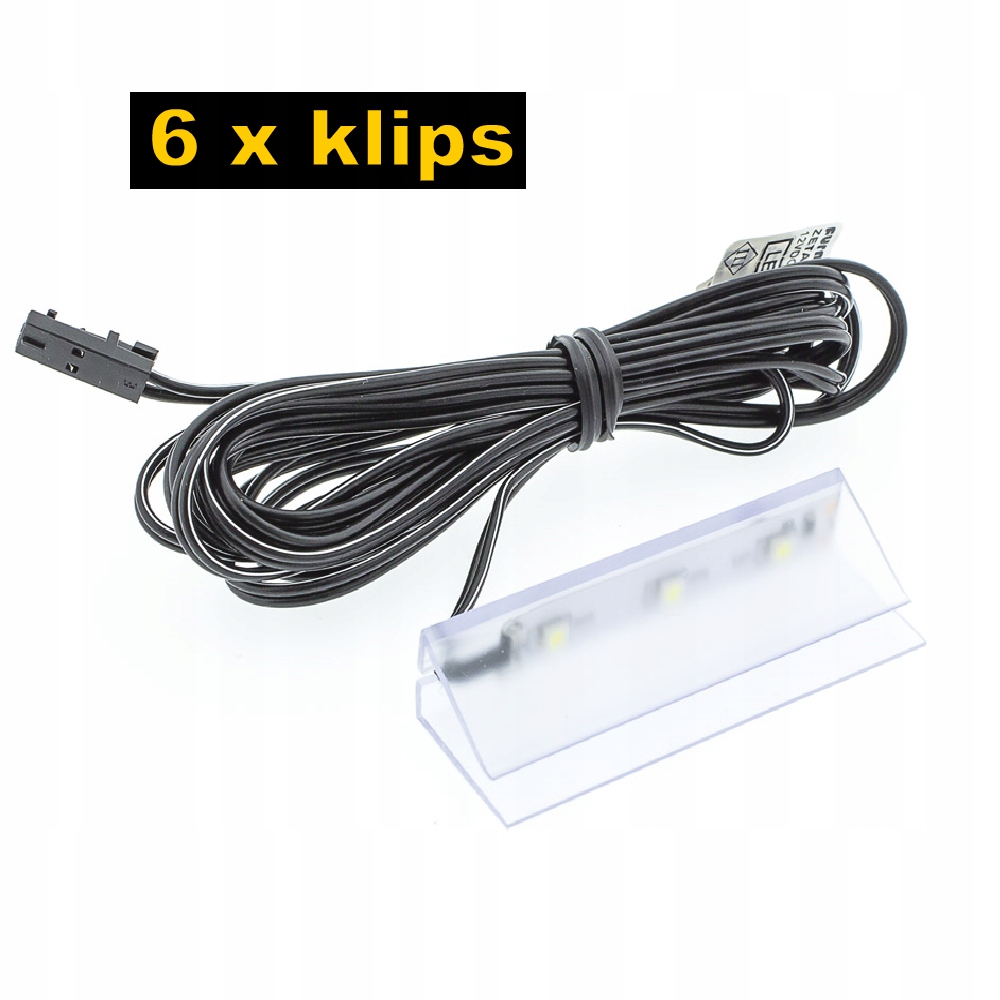 KPLE KPL.6X LED PVC CLIP pre sklenenú policu +napájanie