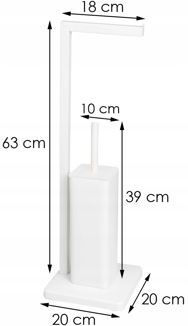 Kefový stojan WC a 2in1 toaletný papier biely
