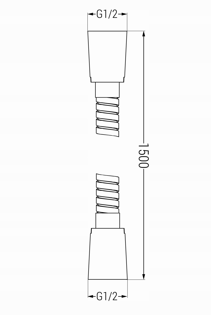 Mexen sprchová hadica, nespoľahlivá oceľ 150 cm čierna