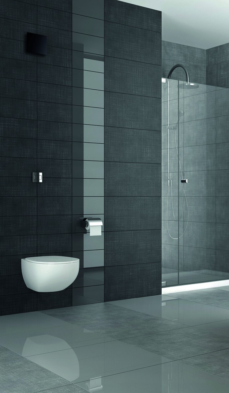 Kúpeľňový ventilátor AirRoxy dRim 100 S, čierny lesklý panel