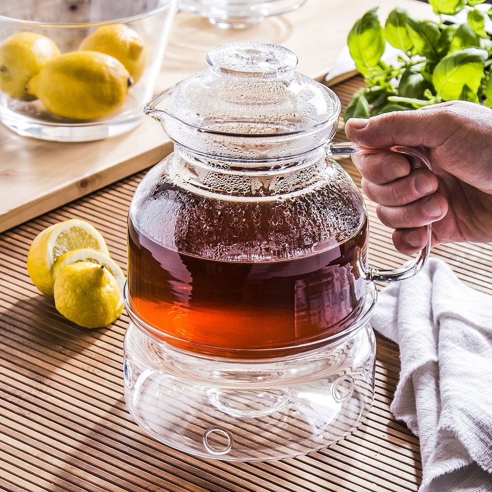 Termisil sklenená kanvica na čaj a kávu s ohrievačom, 1,5 l