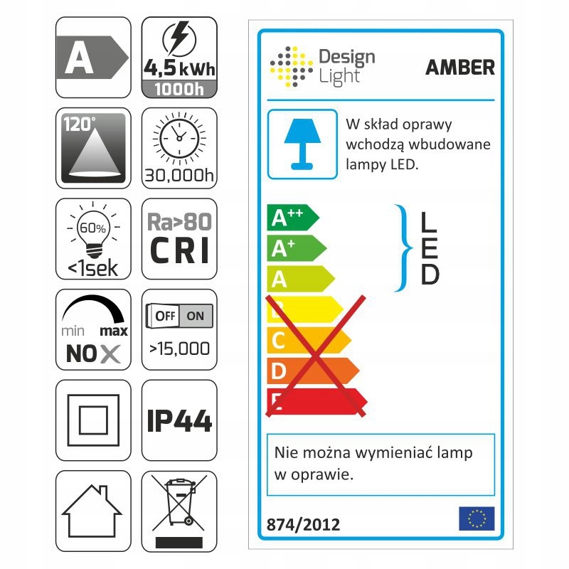 LEAM PAPE LABLE LED 230V WAKLET na zrkadle