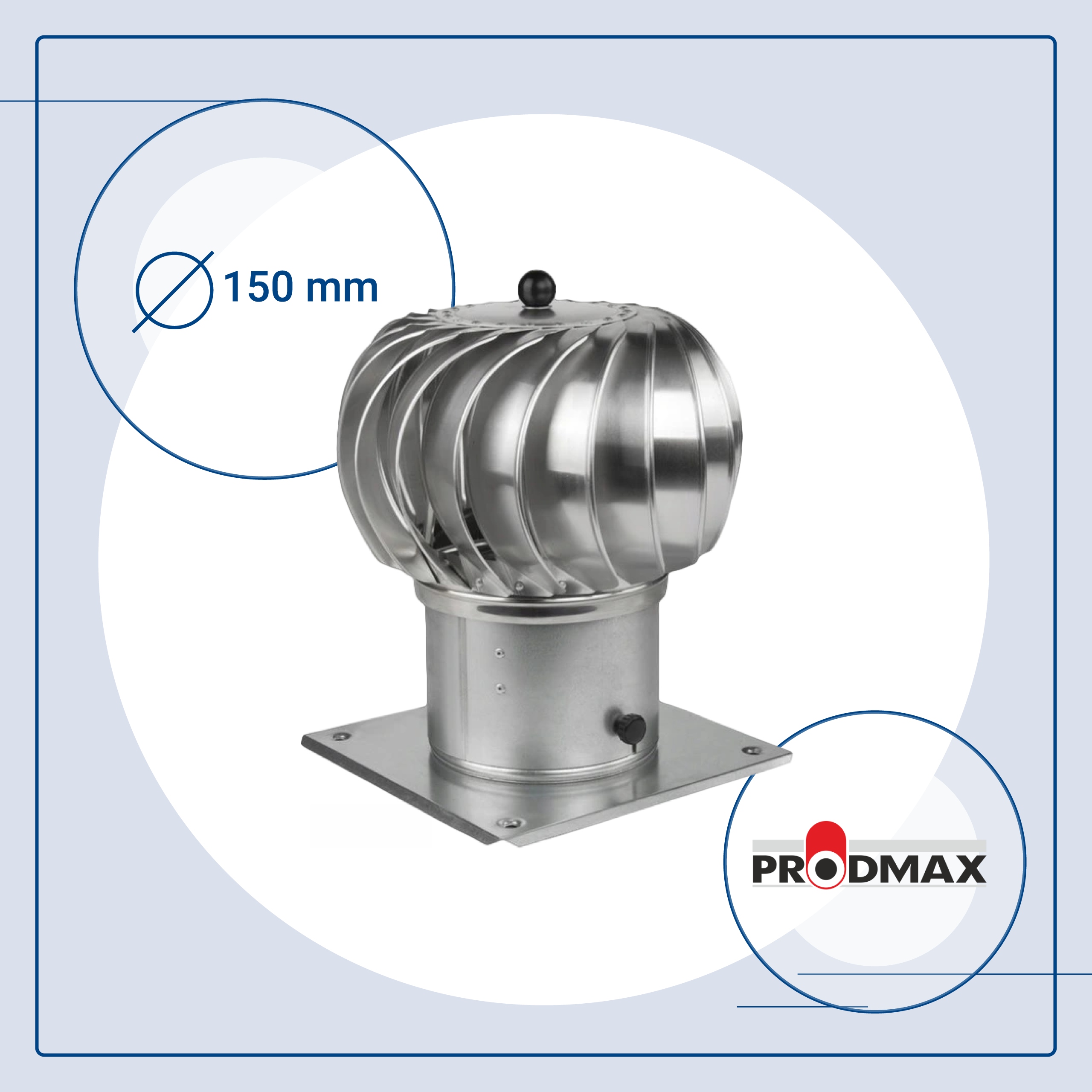 Rotačná guľová komínová hlavica Prodmax Ø 150 mm