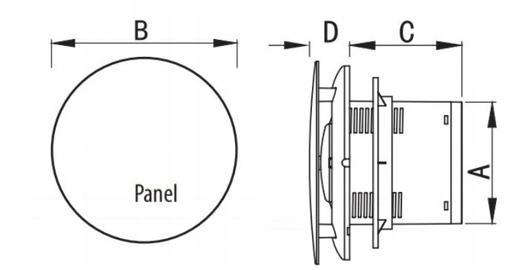 Eberg Axo 100 okrúhly kúpeľňový ventilátor +klapka