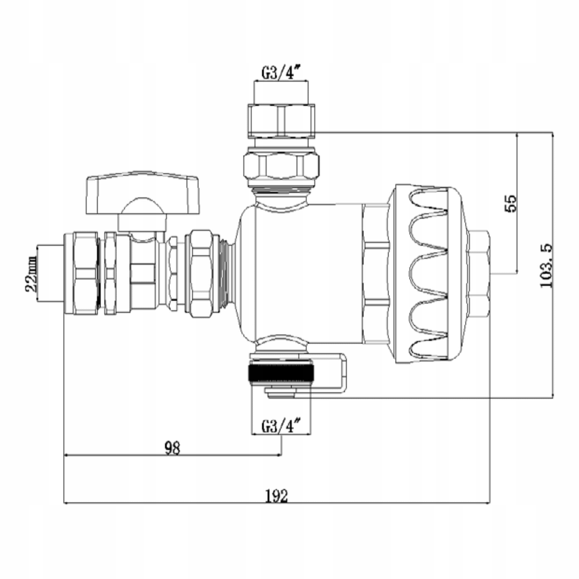 Magnetický filter odlučovača znečisťujúcich látok 22 mm