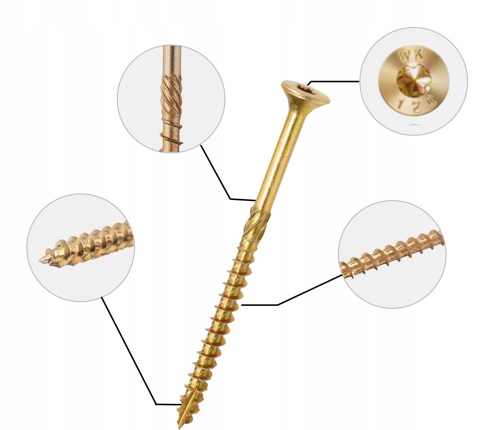 Carpentry skrutky pre drevo 5x70 Torx 200ks