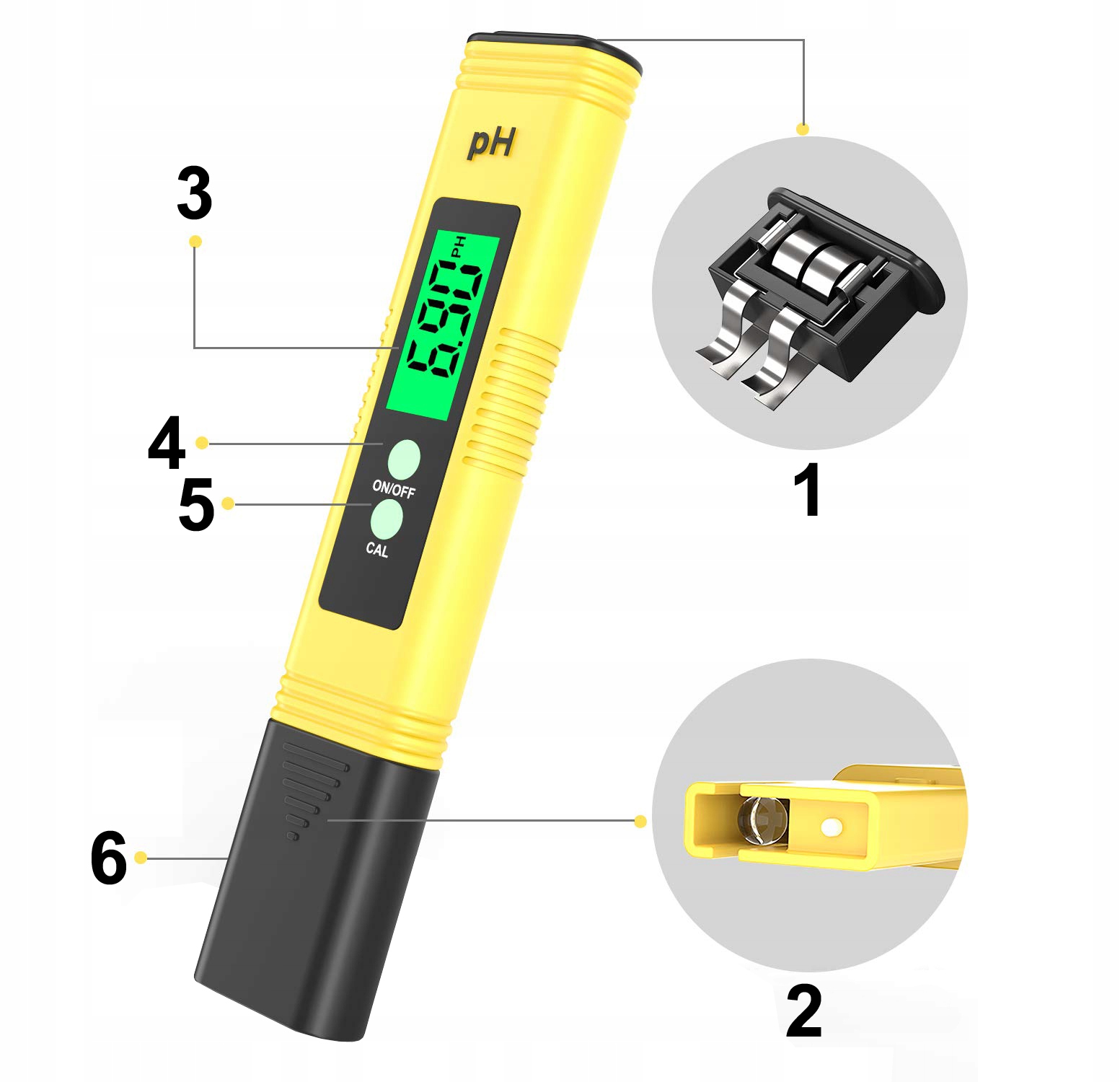 Elektronický merač pH testera ATC AUTOCALIBRÁCIA