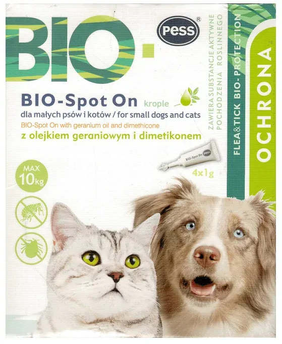 Pess Bio kvapky 4 blchy ampulky- kliešte na mačky