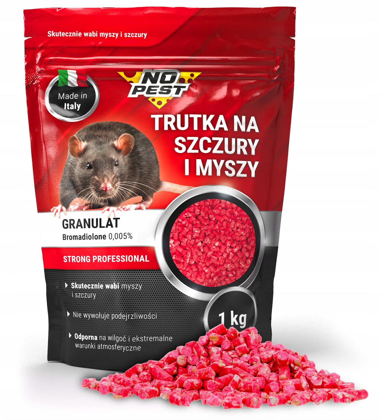 Jedovaté pelety pre potkany NO PEST 1 Kg