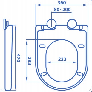 Pomaly -closing Universal Flap toaleta