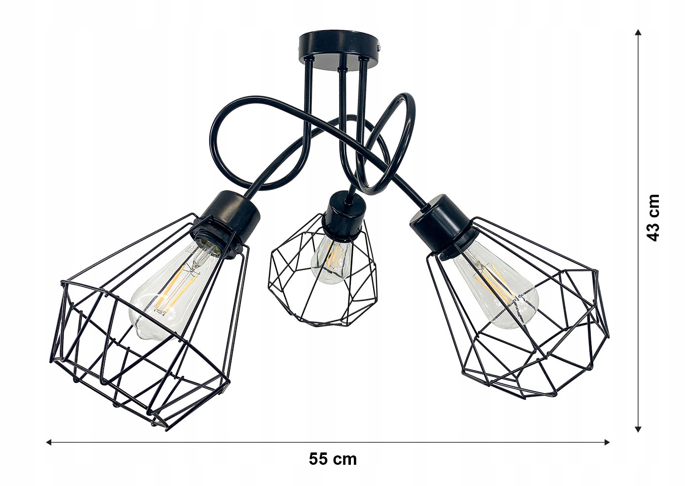 Stropná lampa podkrovie 3 x e27 Diament Veľký