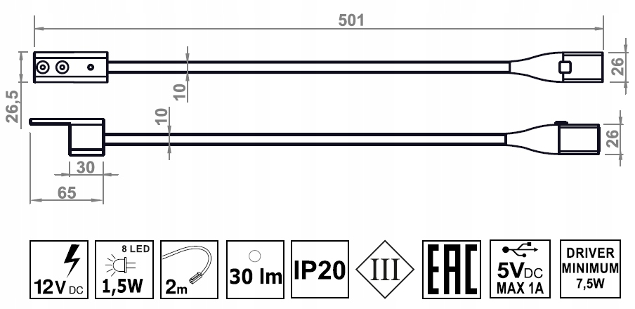 LED nočná lampa na čítanie postele Flexi Q USB +ZA