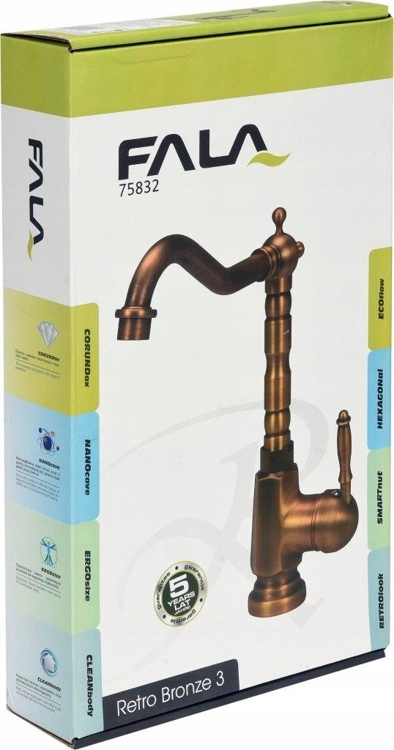 Stojanková kuchynská batéria Retro, zlatá bronzová