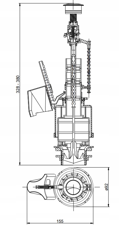 Interno-Pano Ventil 3/6L Cersanit RESTING TLAČ