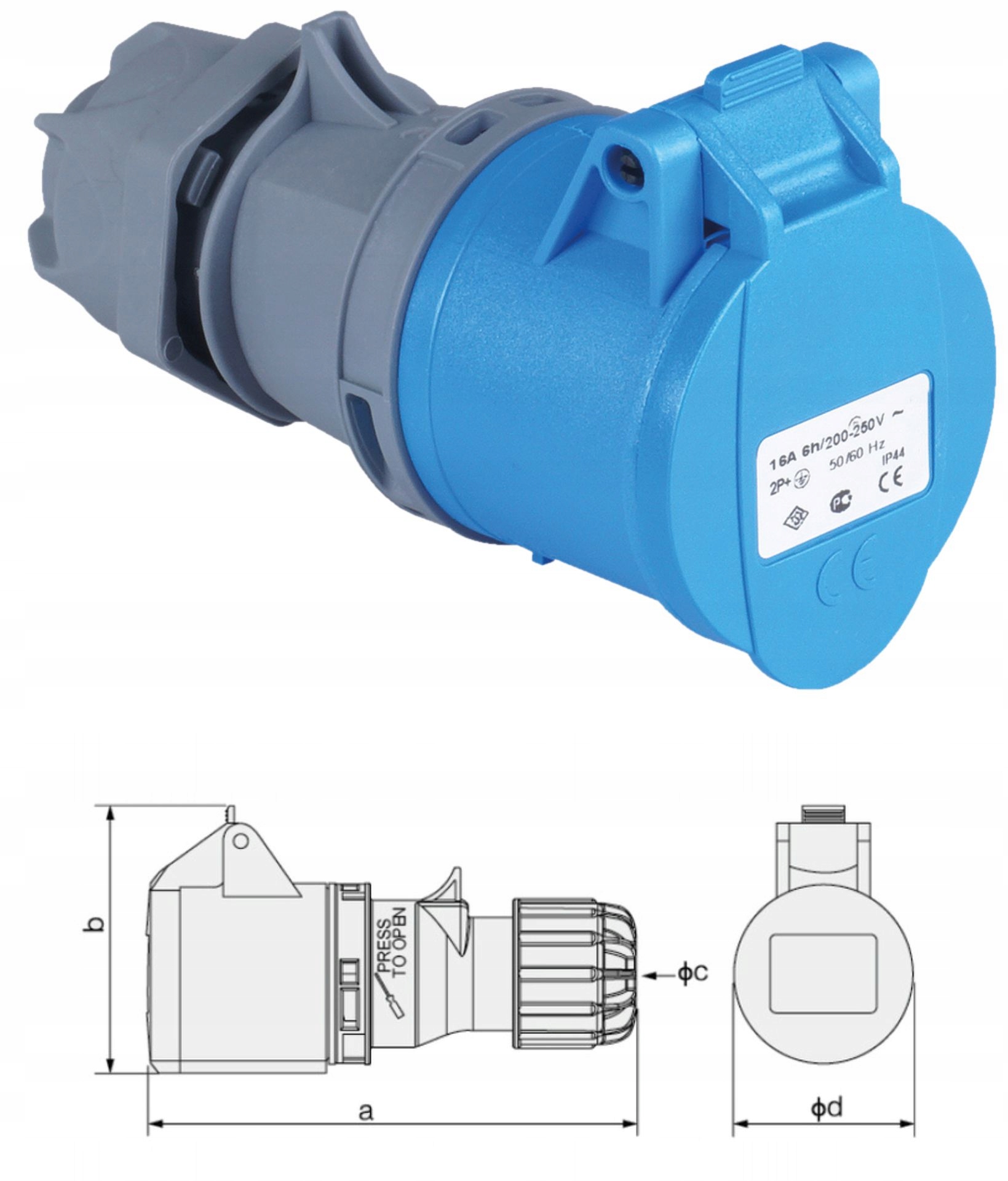 Redukcia kempingu adaptéra 16A 230V Podľa