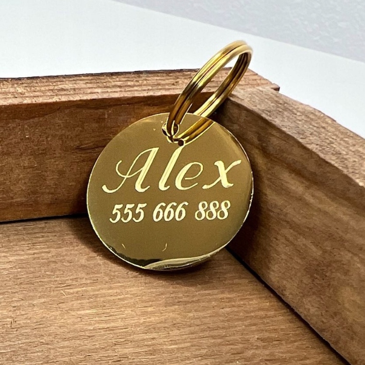 Kožená obojok adresa xs 1,5 cm slučka gravírovanie s