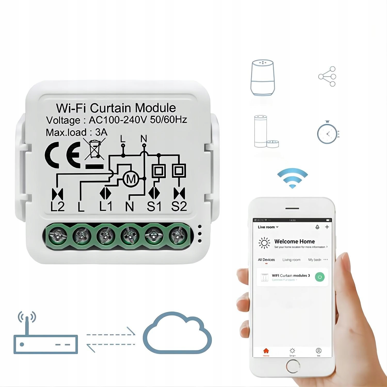 OVLÁDAČ ROLETY TUYA SMART HOME WIFI