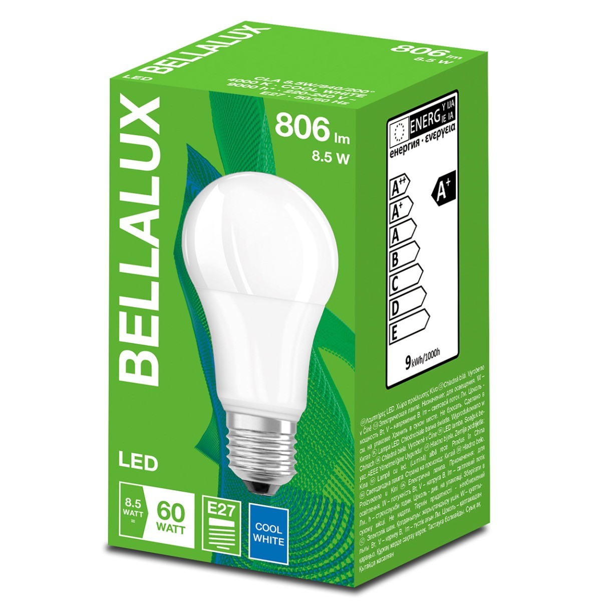 6x LED žiarovka E27 8,5 W = 60W 806LM 4000K Bellalux