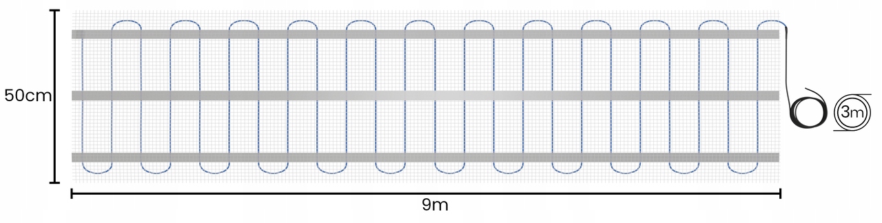 Elektrické vykurovacie rohož pre dlaždice 4,5 m2 160 W/m2