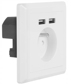 230V + 2x USB 2.1A ZÁSUVKA ELEKTRICKÁ ZÁSUVKA