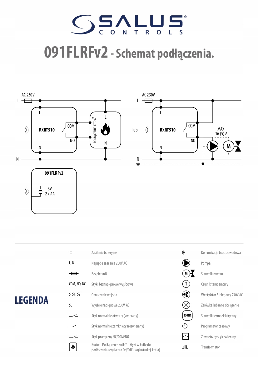 Salus ovládač 091flrf v2 091flrfv2 Wireless