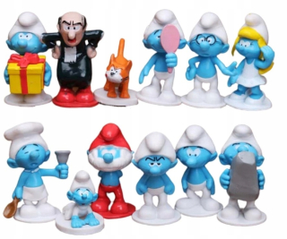 Rozprávková figúrka - 12x šmúrkové figuríny sada gargamel planniphor