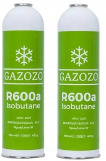 Mobilná klimatizácia - 2 x plynové chladivo ISOBUTANE R600a 420g 750