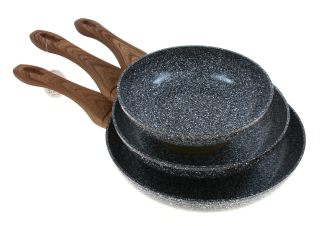 3 x Panvica Sada 20/24/28cm Mramorové Povrchy KINGHOFF pre Indukčnú Varnú Dosku