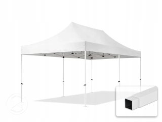3x6m Oceľový 700N výsuvný stan, biely